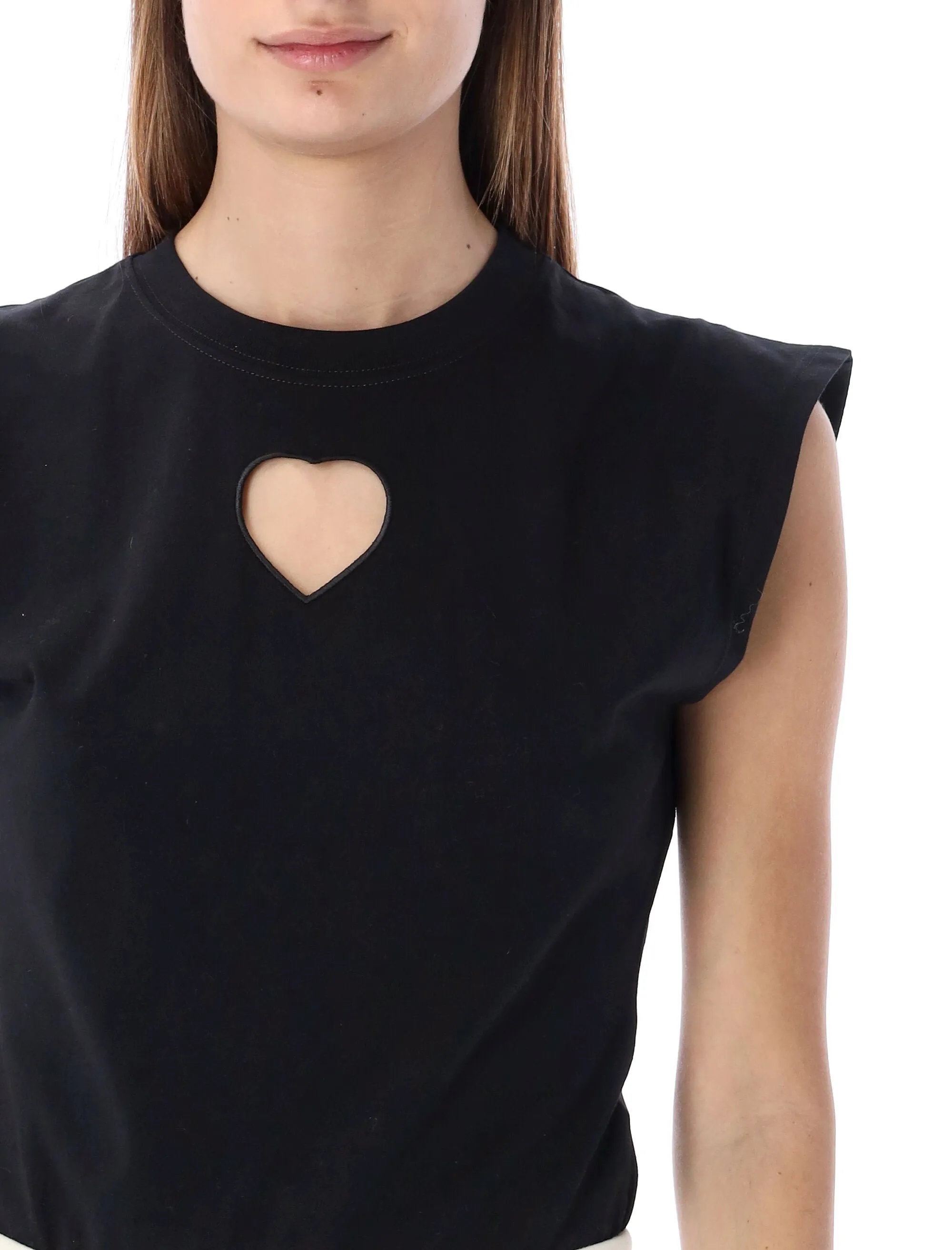 MSGM Heart Cut-Out Detailed Crewneck Bodysuit