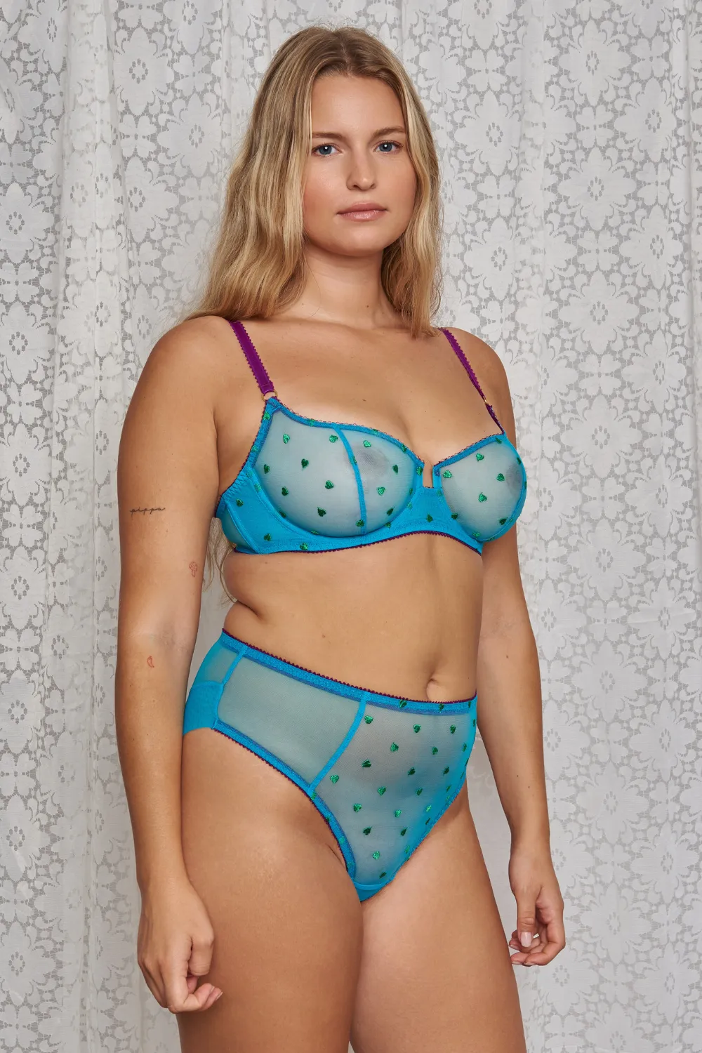 Nelle Heart Embroidery High Waist Knicker