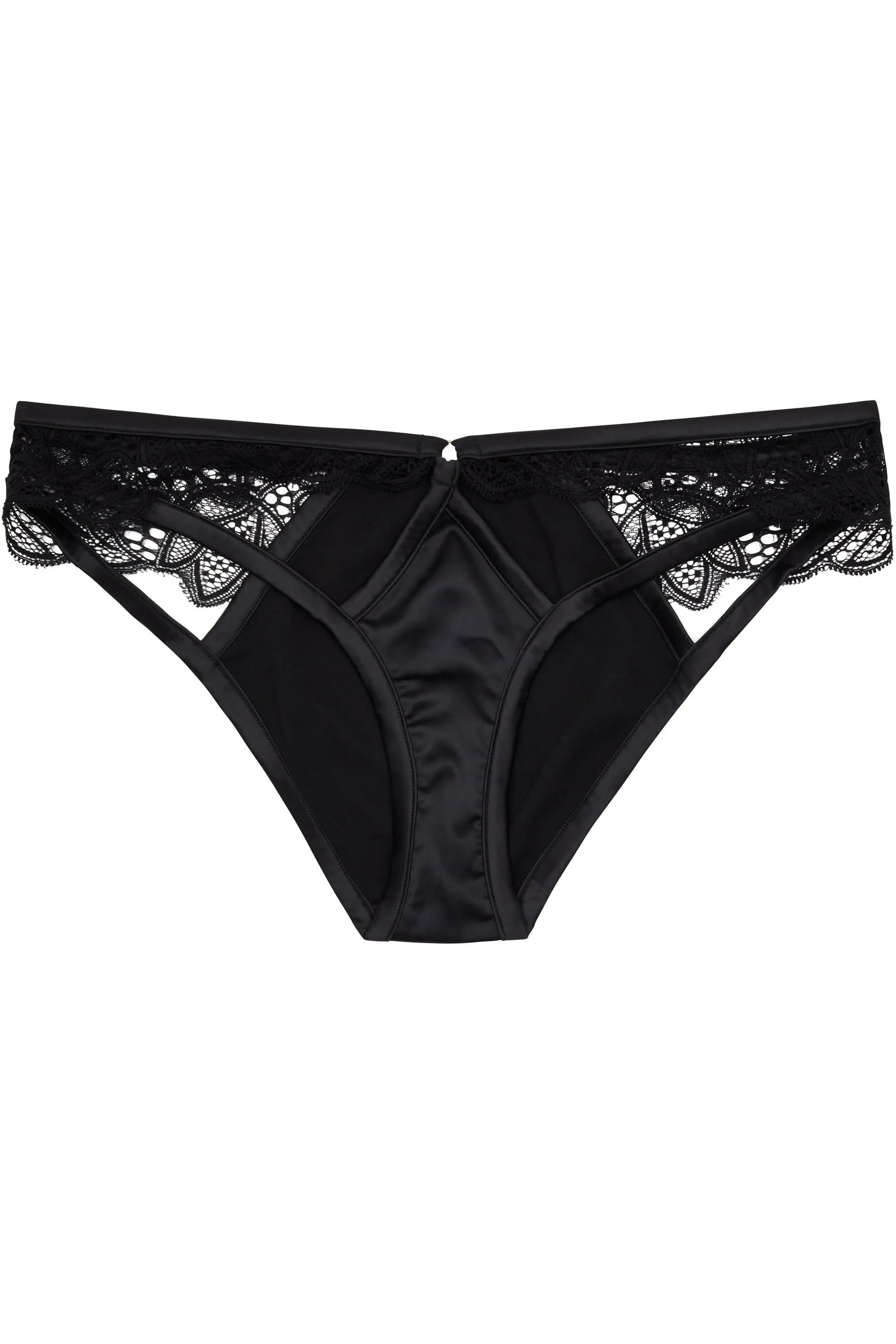 Peek & Beau Ida satin cut out knickers with lace
