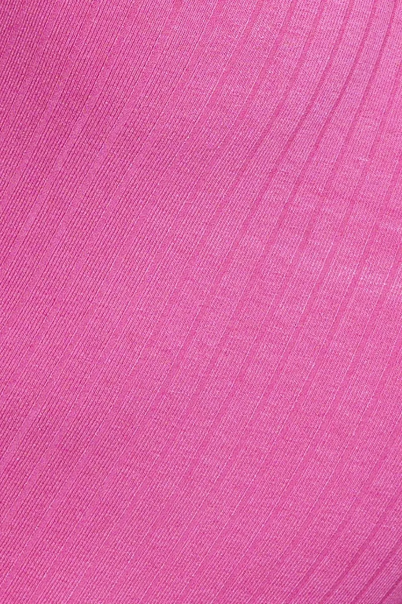 Pink Jersey Bodysuit Halter Neck