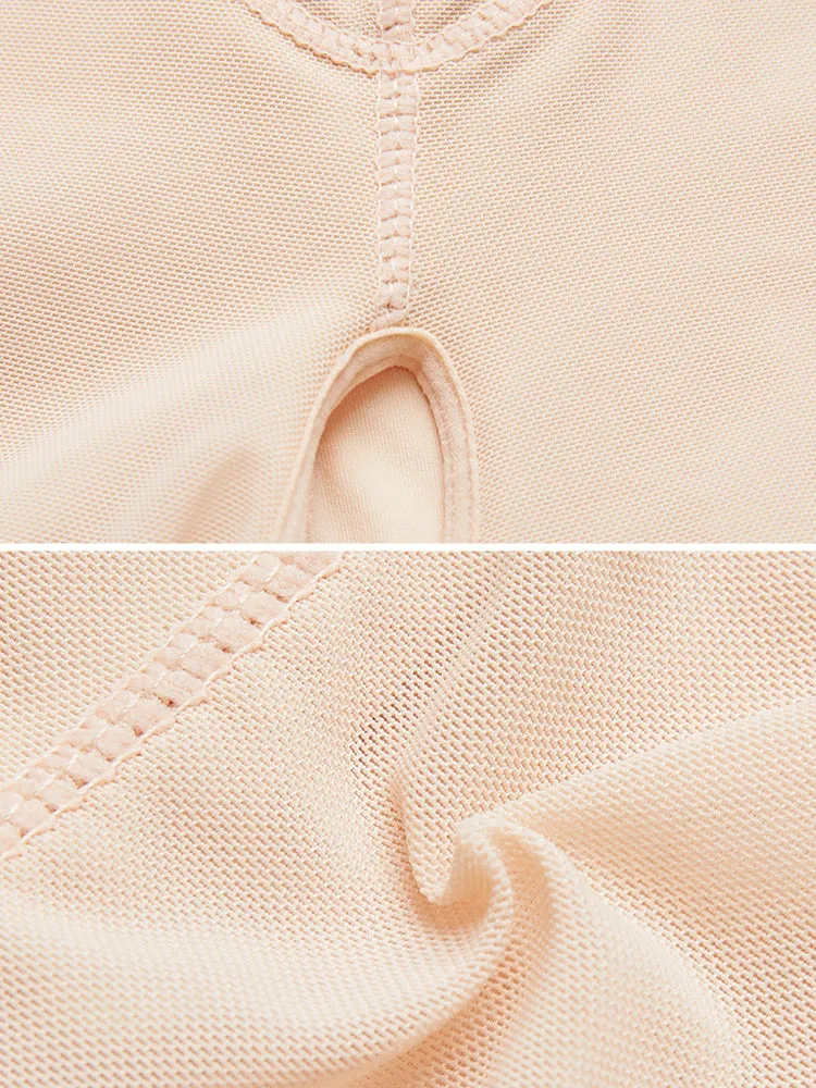 Plus Size Zipper Open Body Shaper Butt Lifter Bodysuits Shapewear