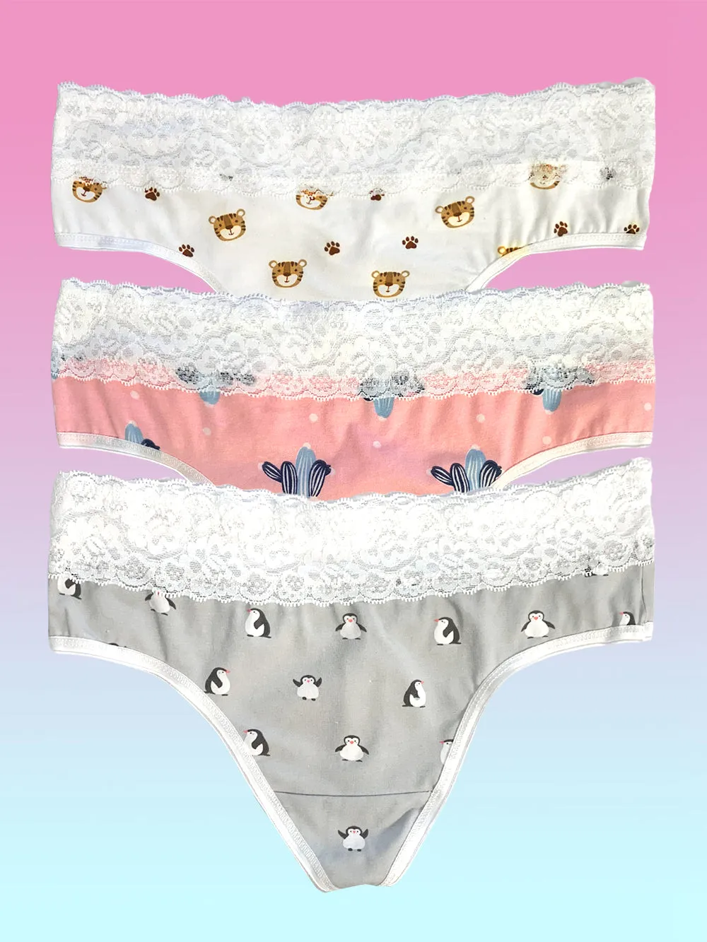 Printed Thong 3-Pack