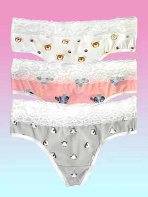 Printed Thong 3-Pack