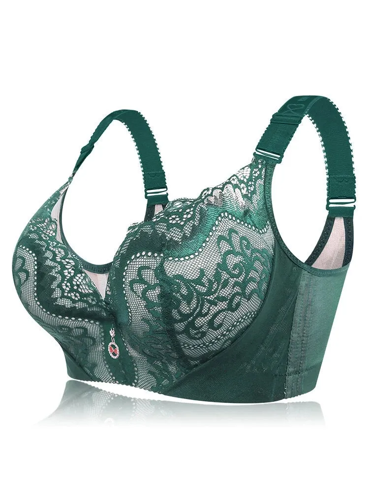 Push Up Lace Embroidery Padded Cup Underwire Bras