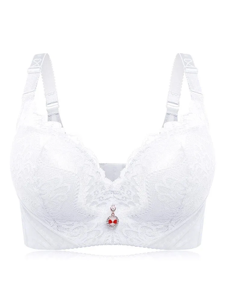 Push Up Lace Embroidery Padded Cup Underwire Bras