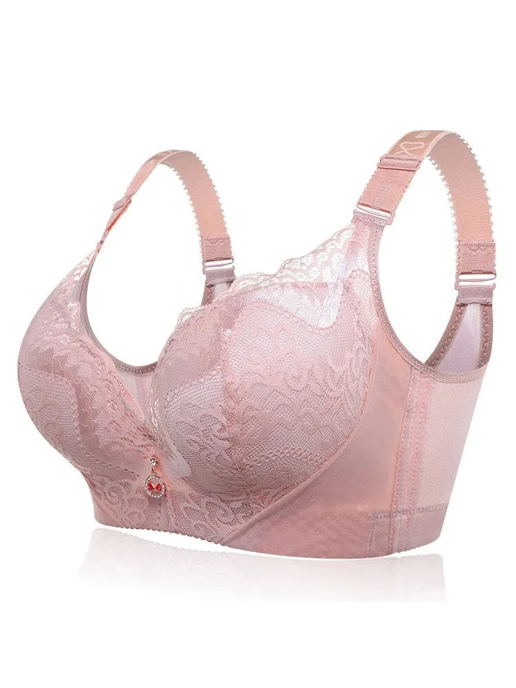 Push Up Lace Embroidery Padded Cup Underwire Bras