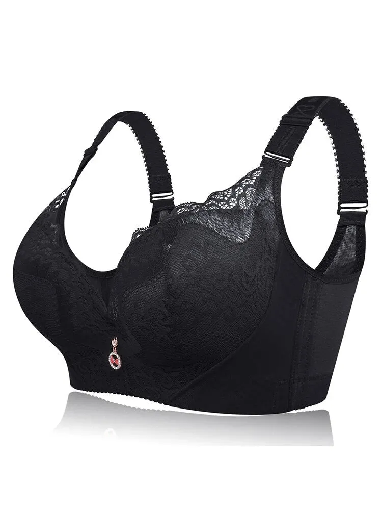 Push Up Lace Embroidery Padded Cup Underwire Bras