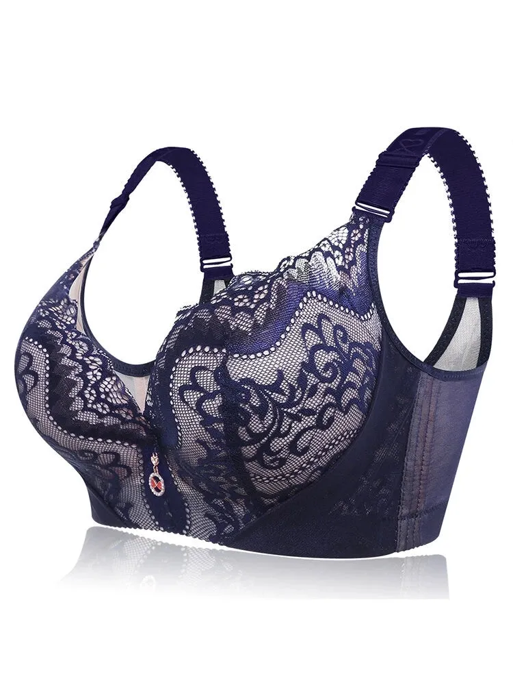 Push Up Lace Embroidery Padded Cup Underwire Bras