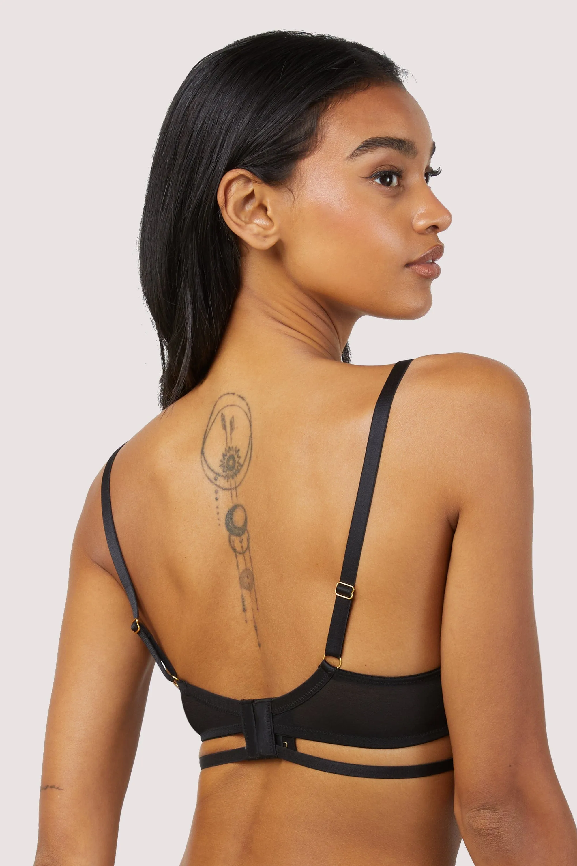 Sarah Black Open Cup Strappy Set