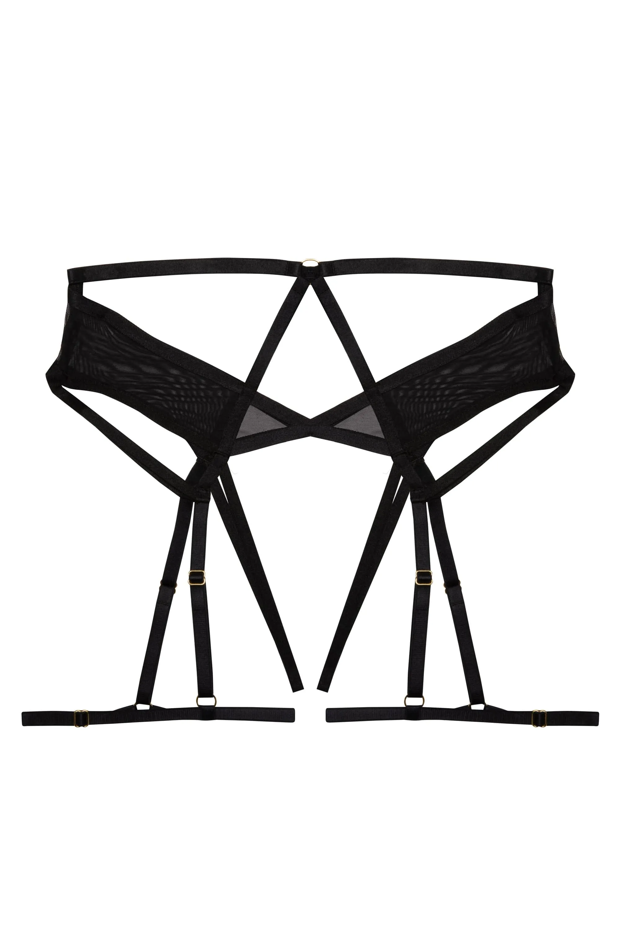 Sarah Black Strappy Ouvert Suspender Brief