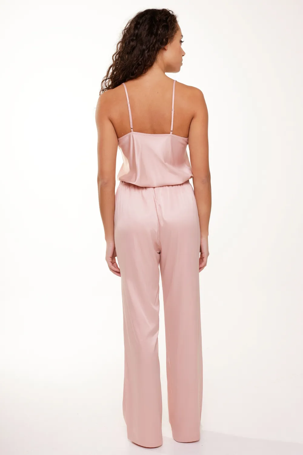 Satin Cami Top & Pants Pyjama Set Rose Smoke