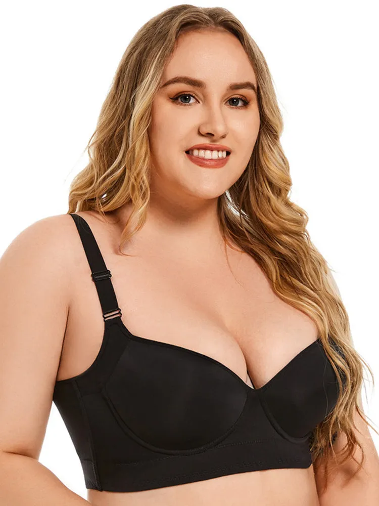 Seamless Deep V Push Up Underwire Bra