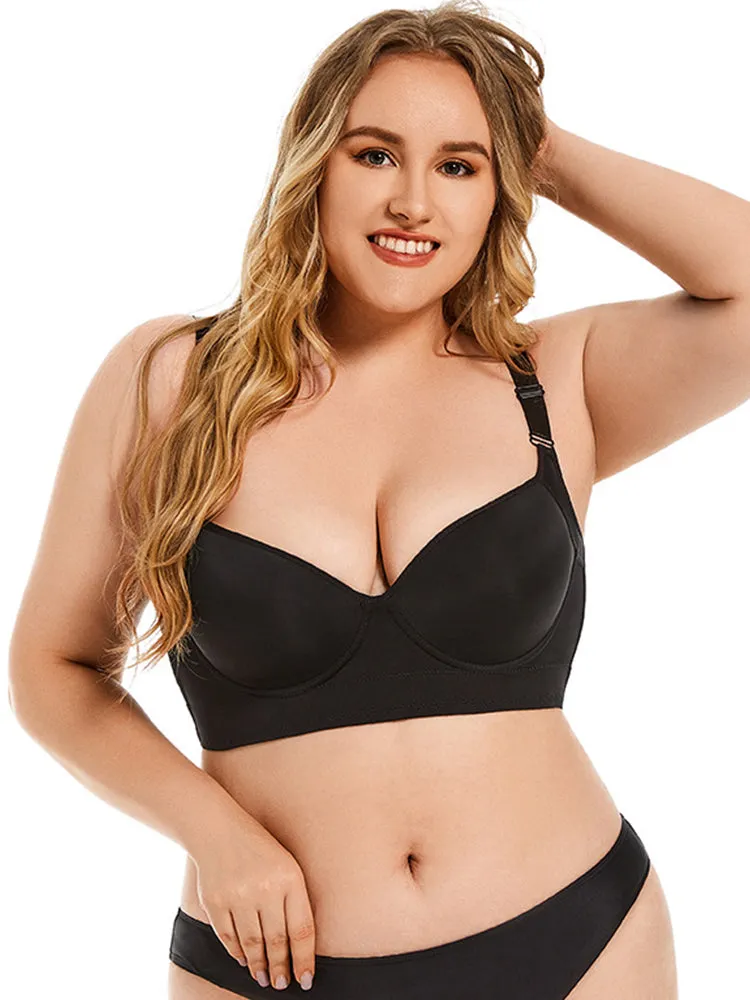 Seamless Deep V Push Up Underwire Bra
