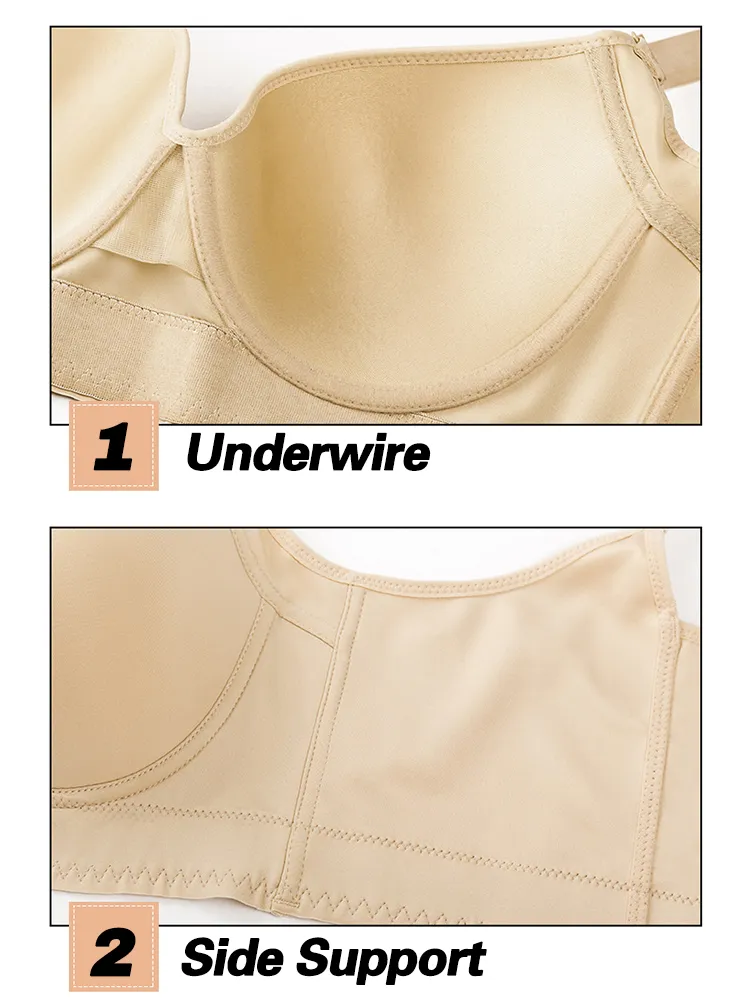 Seamless Deep V Push Up Underwire Bra