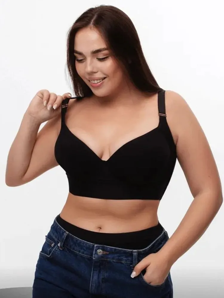 Seamless Deep V Underwire Push-Up Bra