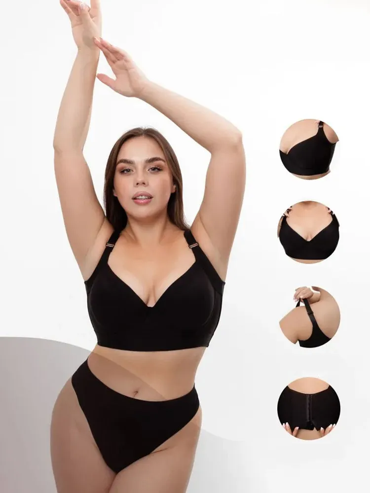 Seamless Deep V Underwire Push-Up Bra