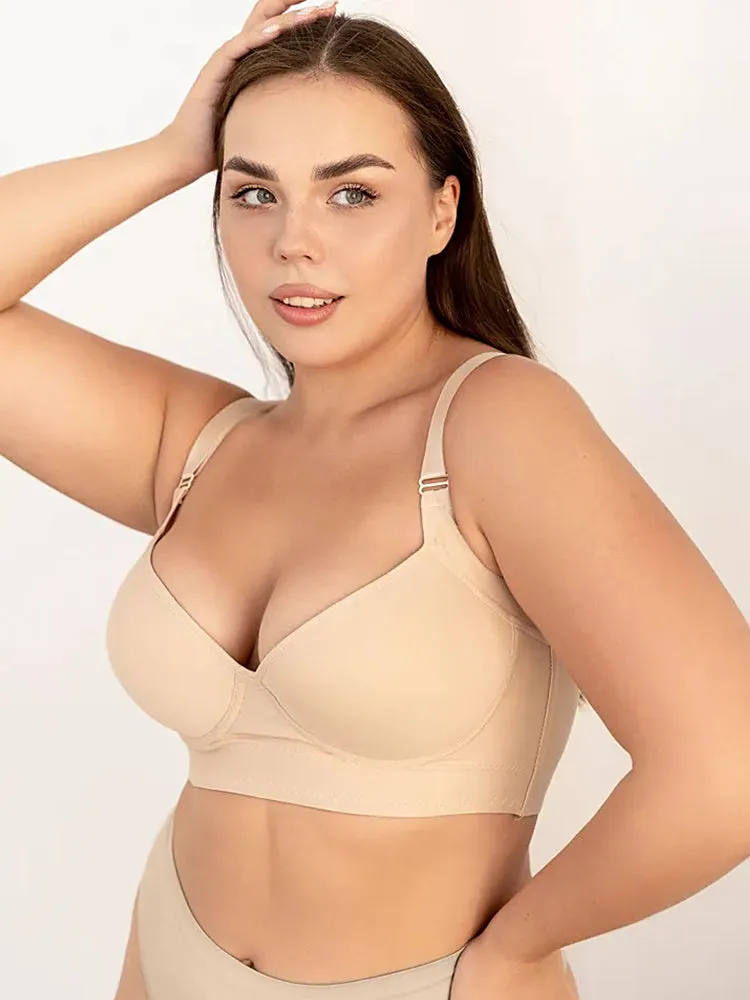 Seamless Deep V Underwire Push-Up Bra