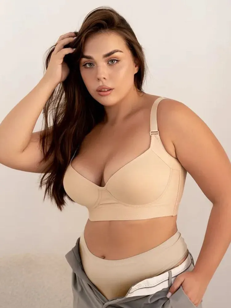 Seamless Deep V Underwire Push-Up Bra