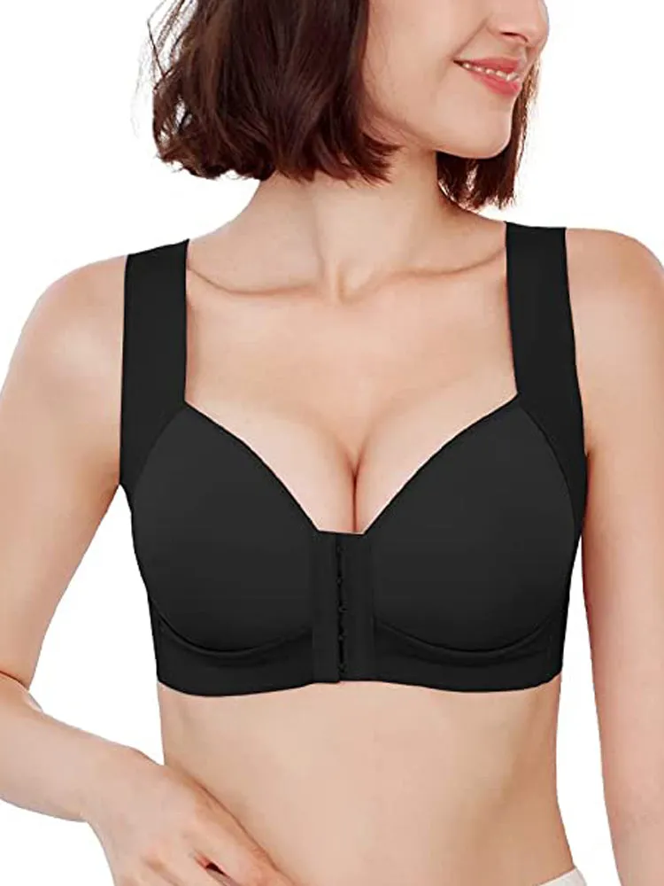 Seamless Front Closure Wire-free Push Up Bra