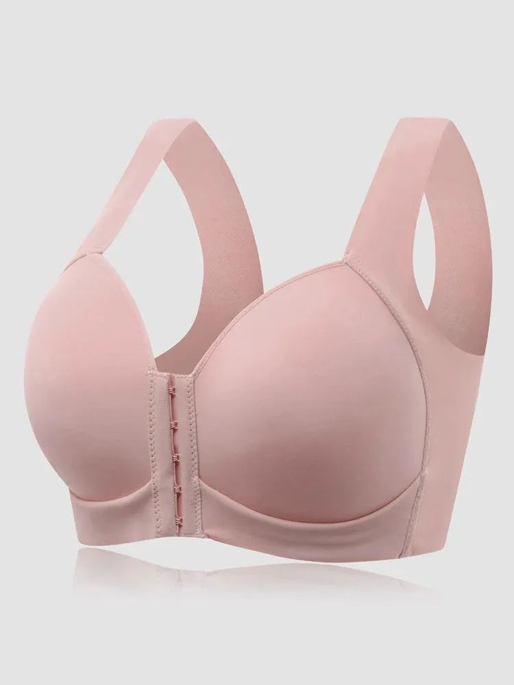 Seamless Front Closure Wire-free Push Up Bra