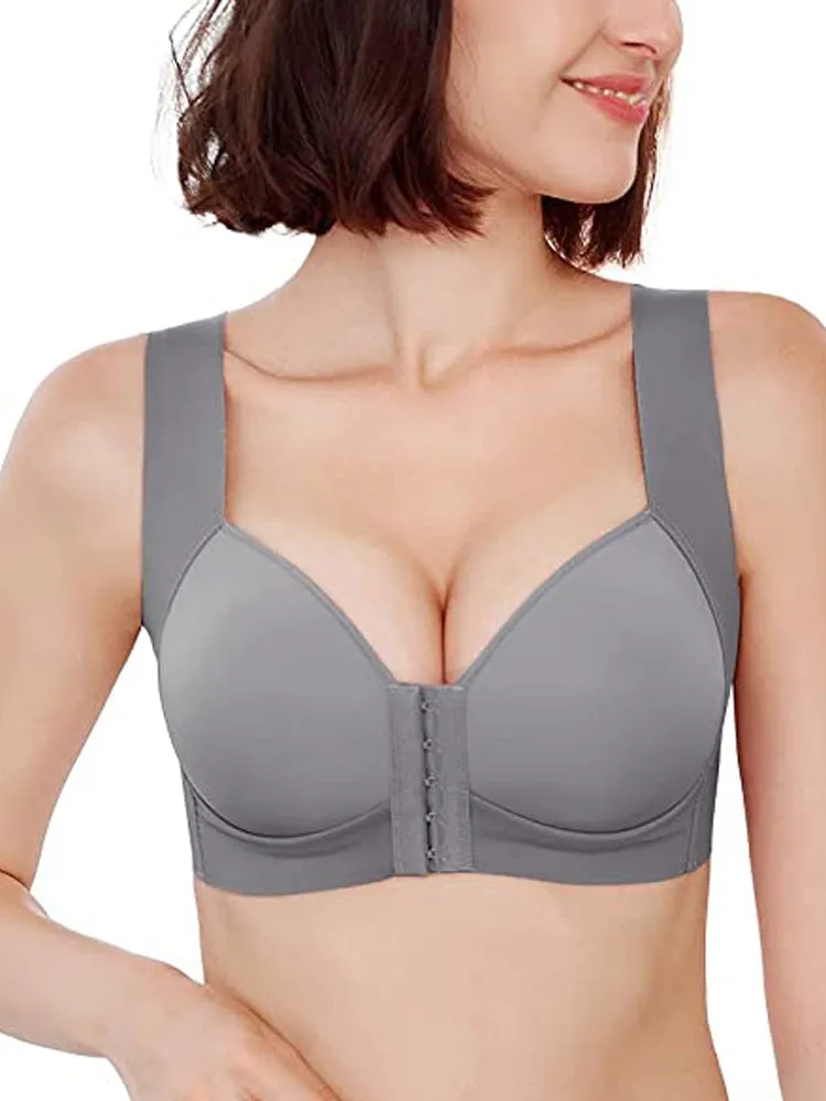 Seamless Front Closure Wire-free Push Up Bra