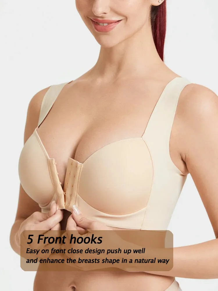 Seamless Front Closure Wire-free Push Up Bra