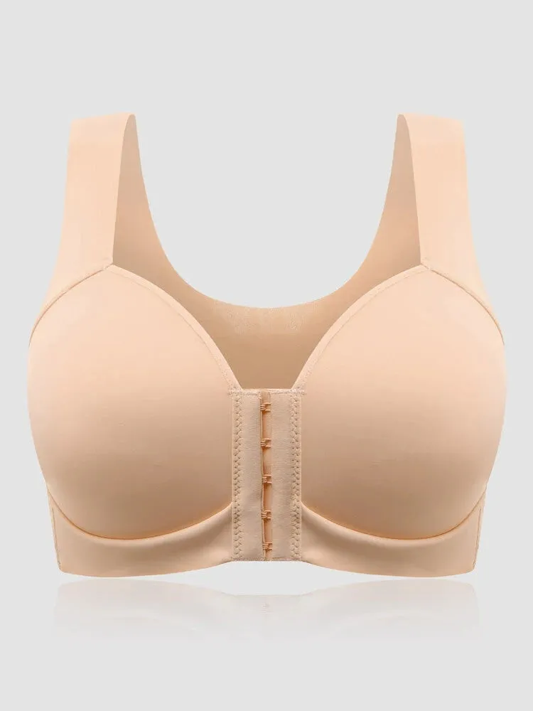 Seamless Front Closure Wire-free Push Up Bra