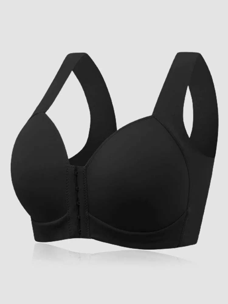 Seamless Front Closure Wire-free Push Up Bra