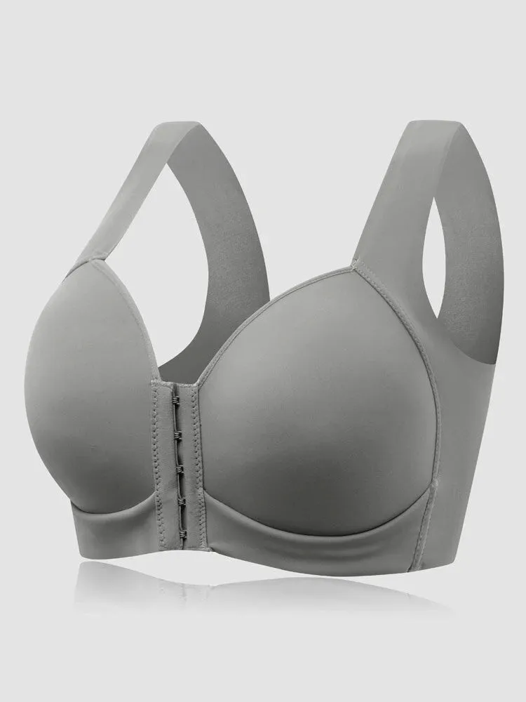 Seamless Front Closure Wire-free Push Up Bra