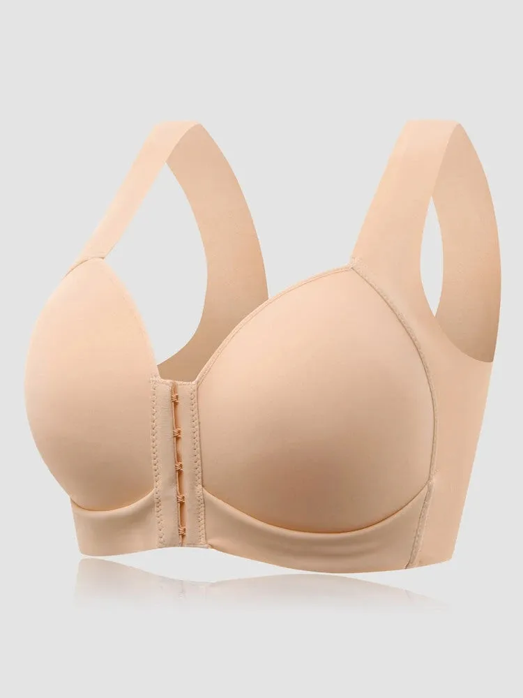 Seamless Front Closure Wire-free Push Up Bra