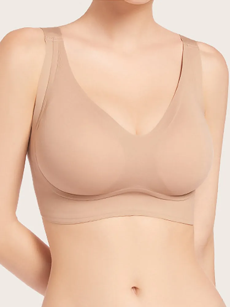 Seamless Wire-free Minimizer Bra with Wide Straps