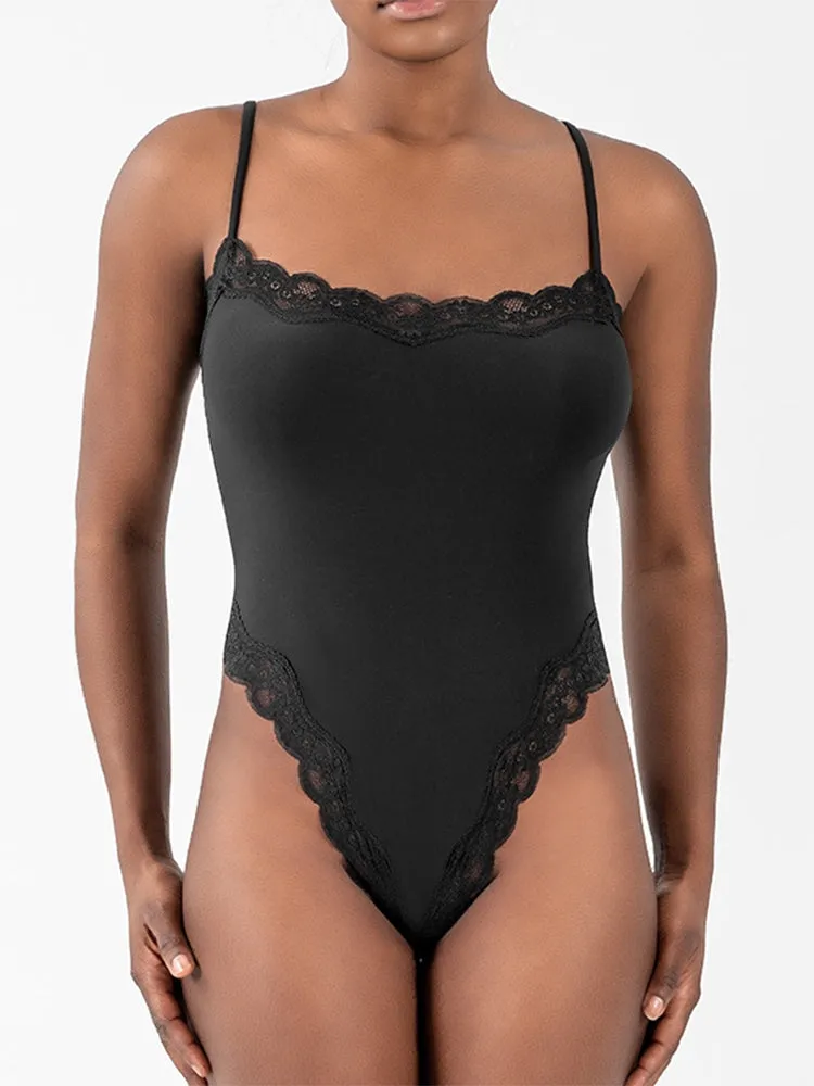 Seductive Lace Strap Bodysuit for Women
