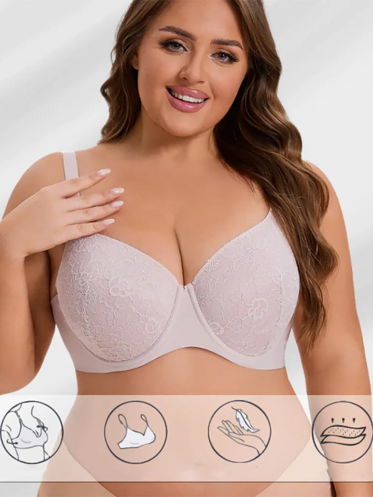 Sexy Breathable Seamless Lace Underwire Bra