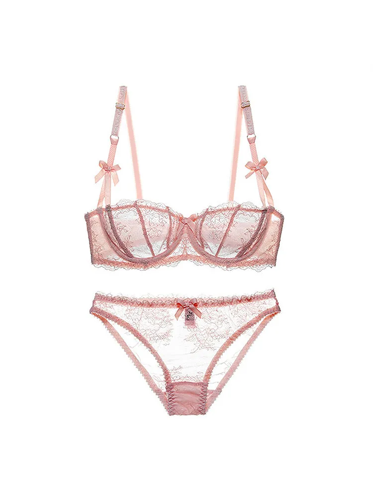 Sexy Lace Lingerie Set Demi Cup Underwire Bras