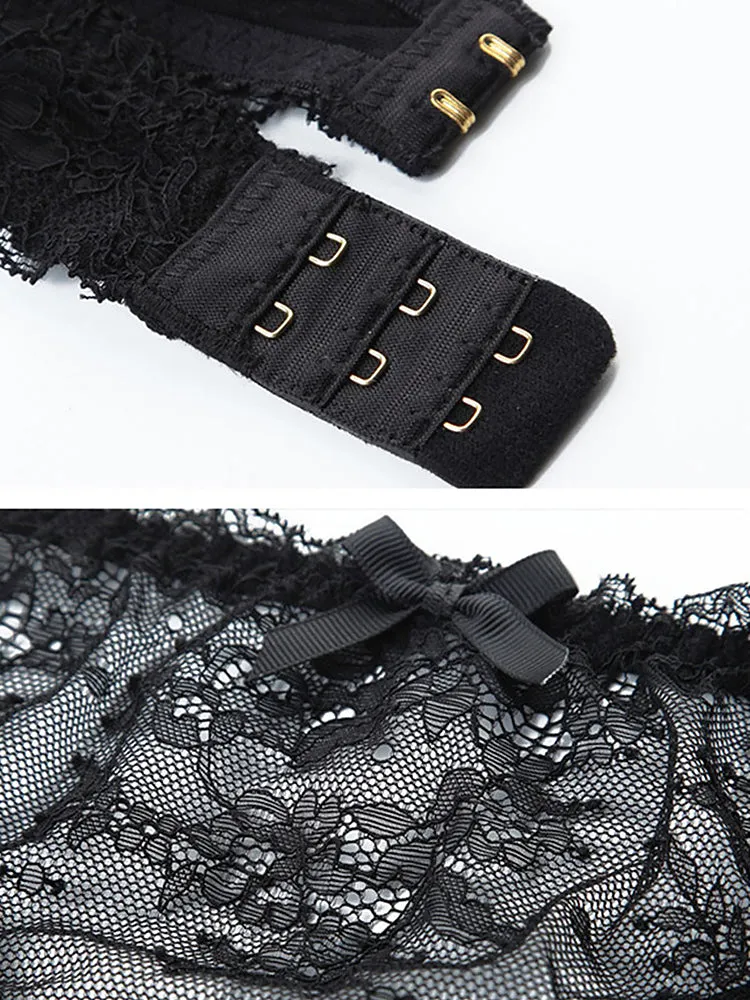 Sexy Lace Lingerie Set Demi Cup Underwire Bras
