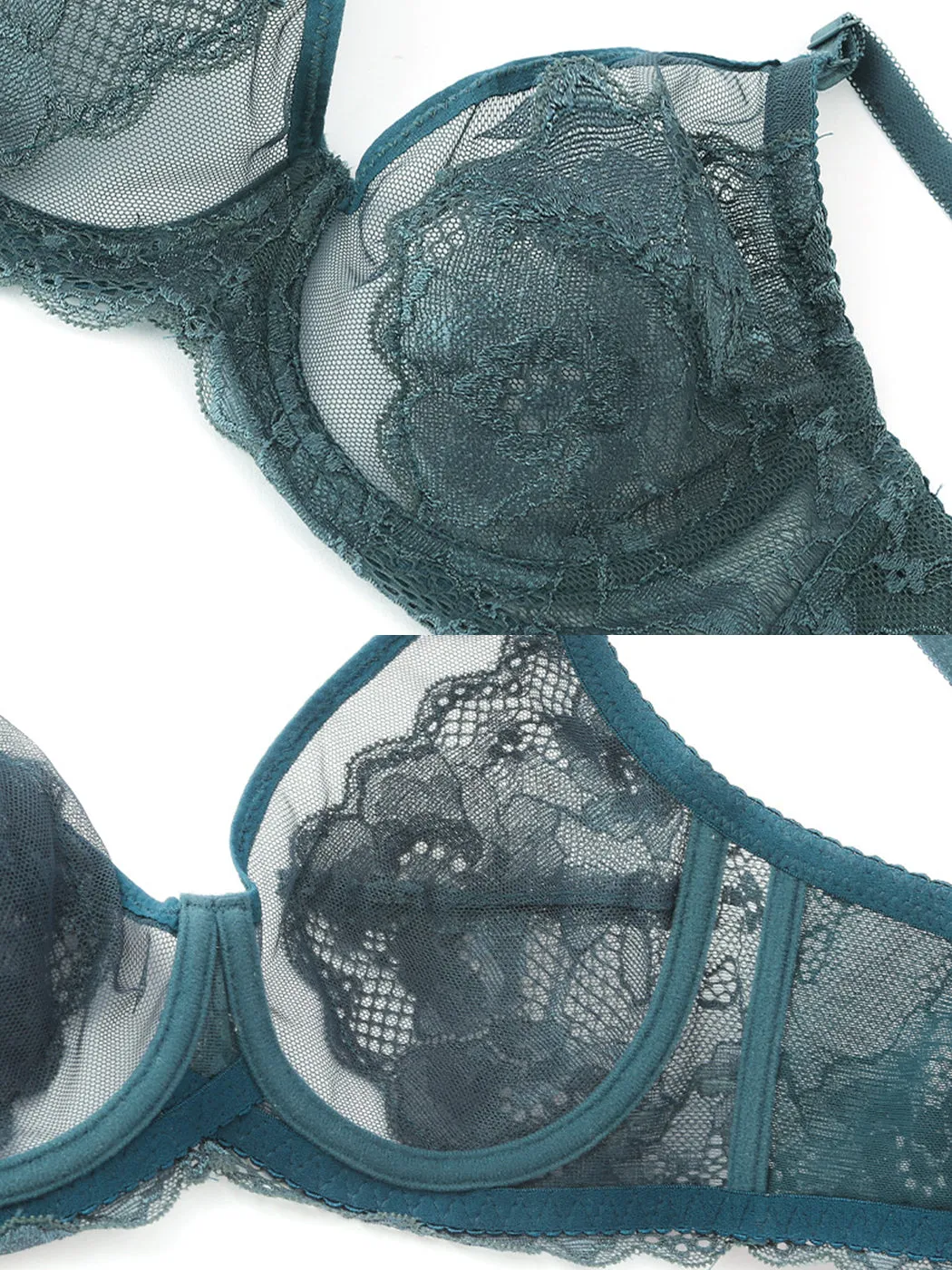 Sexy Lace Mesh Deep V-neck Push-up Bra