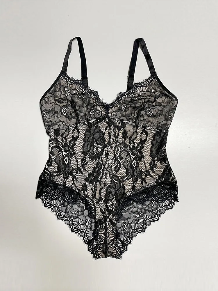 Sexy Lace Naughty Bodysuit One Piece Deep V Lingerie Babydoll Shapewear