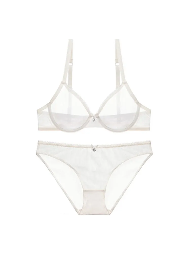Sexy Ultra Thin Transparent Mesh Bra Set