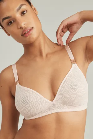 Sheer Deco Bralette in Blush Pink