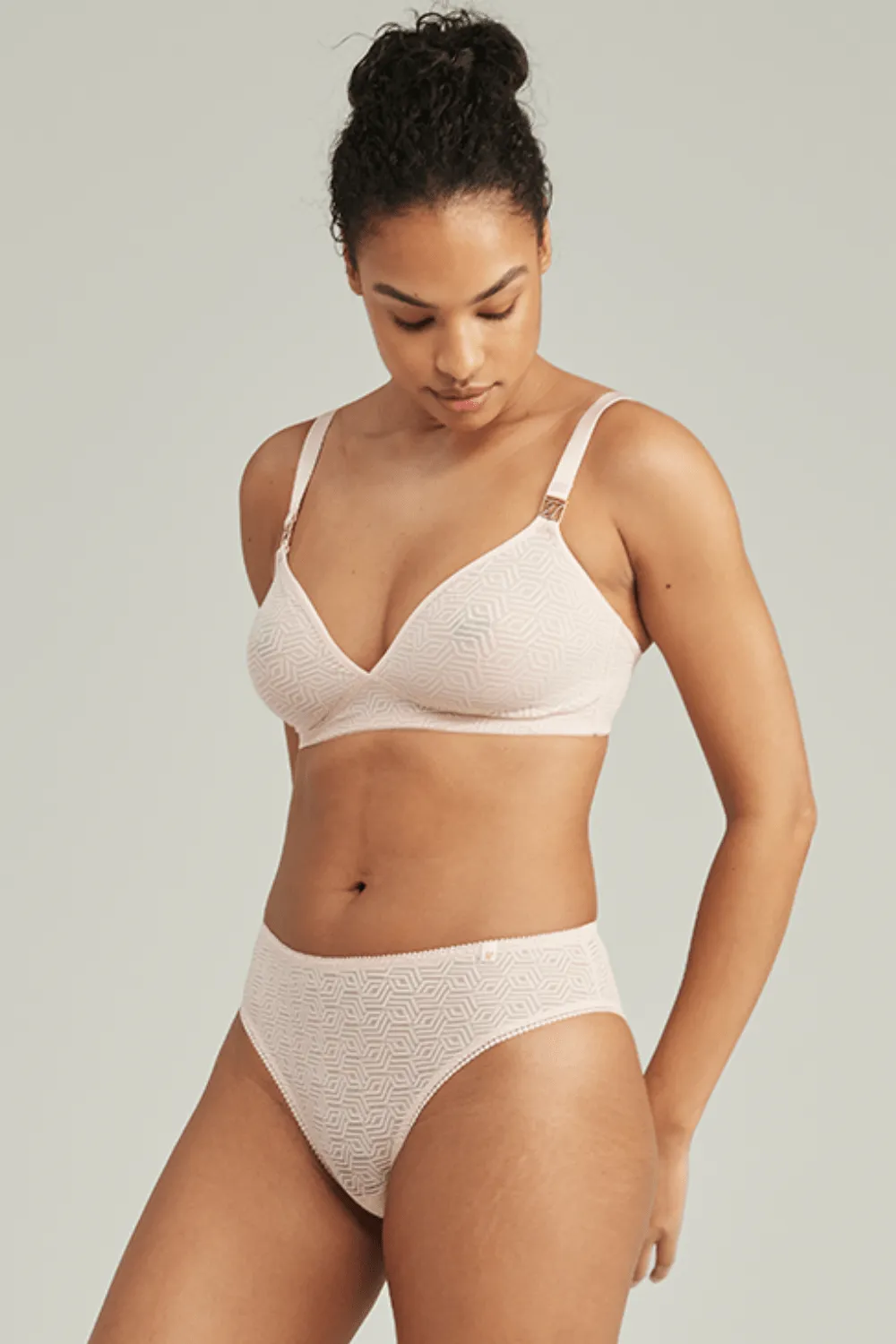 Sheer Deco Bralette in Blush Pink