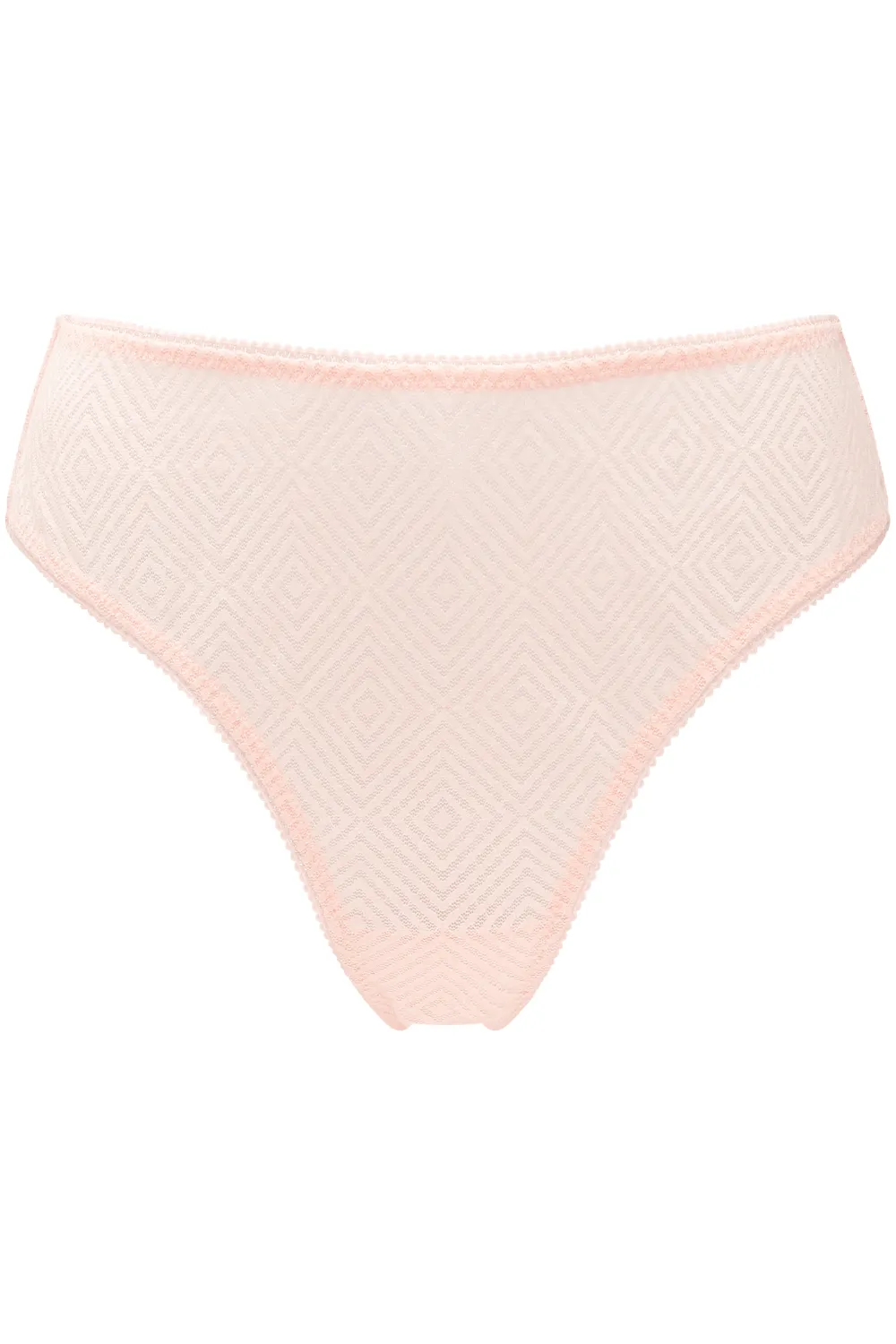 Sheer Deco High Leg Brief in Blush Pink