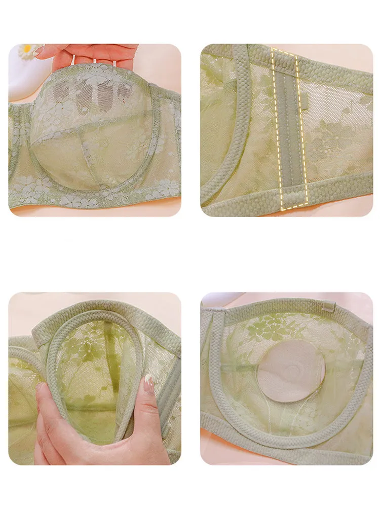 Sheer Mesh Minimizer Underwire Strapless Bras