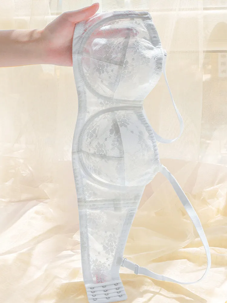 Sheer Mesh Minimizer Underwire Strapless Bras