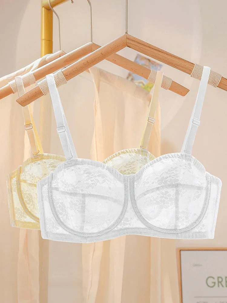 Sheer Mesh Minimizer Underwire Strapless Bras