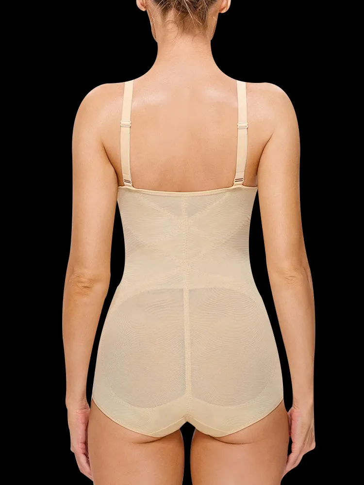 Sheer Mesh V-Neck Bodysuit for Women