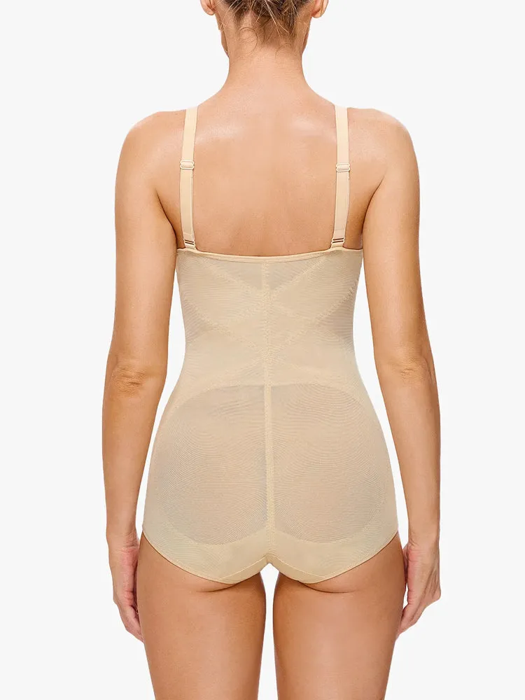 Sheer Mesh V-Neck Bodysuit for Women