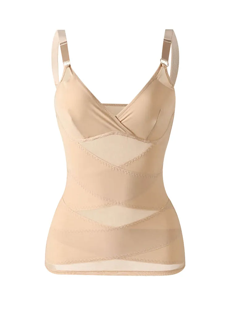 Sheer Mesh V-Neck Bodysuit for Women