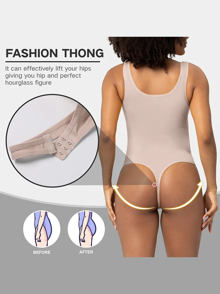 Slim Fit Seamless Tummy Control Thong Bodysuit Shapewear