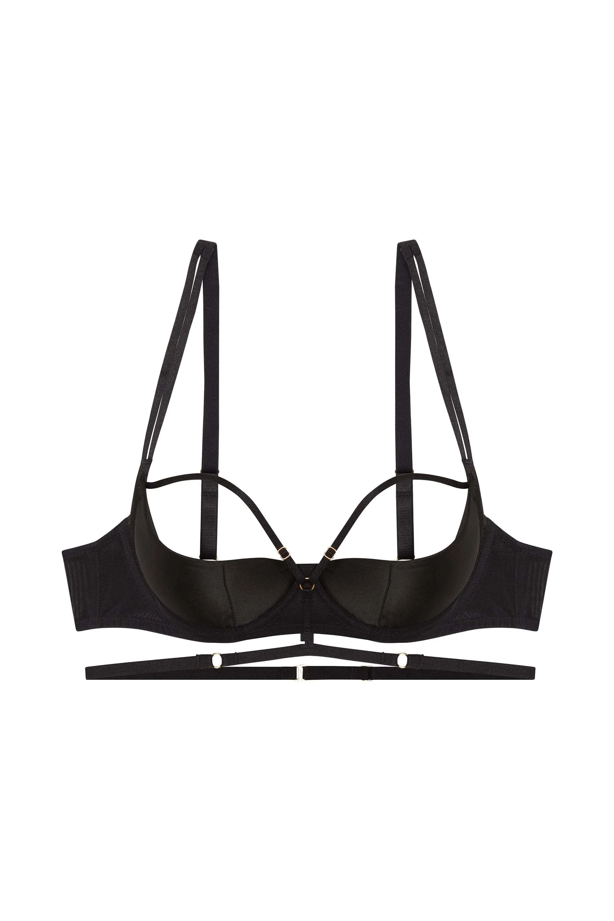 Sloan Black Open Cup Balconette Bra