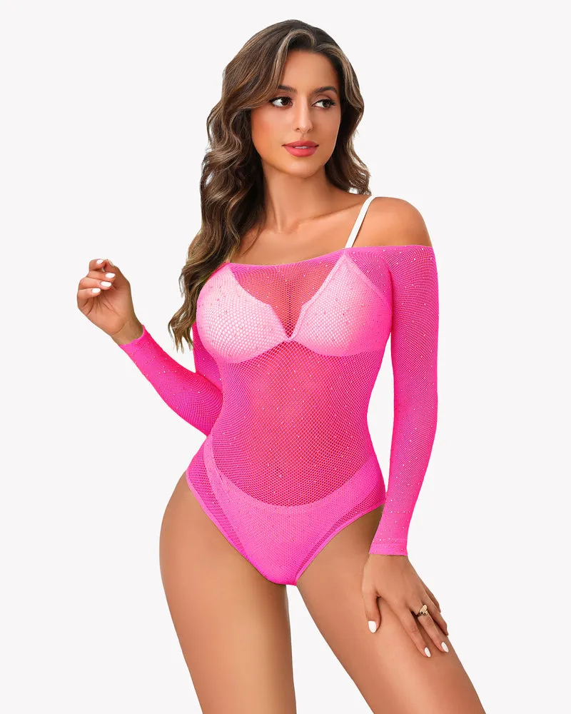 Sparkle Rhineston Fishnet Bodysuit